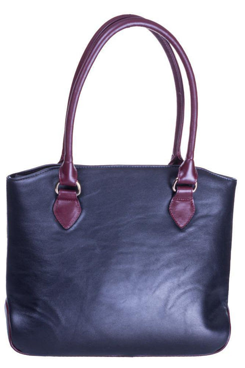 Geanta neagra de piele cu broderie Liza Panait Liza Panait Online Boutique