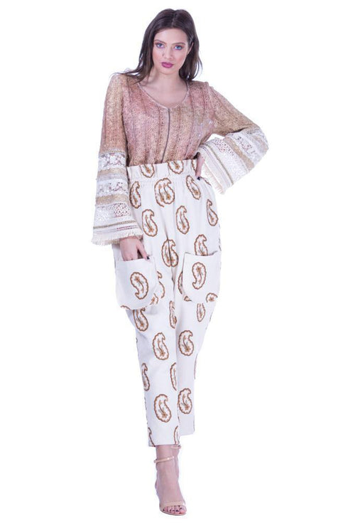 Bluza bumbac auriu Liza Panait Liza Panait Online Boutique