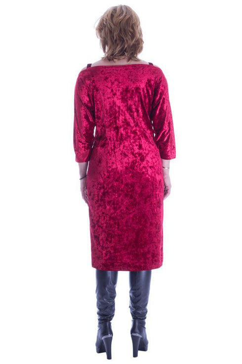 Rochie catifea rosie Liza Panait Liza Panait Online Boutique