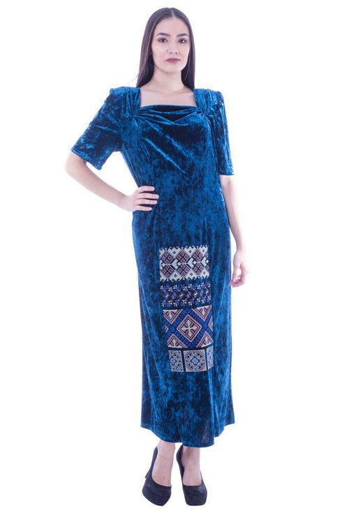 Rochie catifea cu broderie Liza Panait Liza Panait Online Boutique