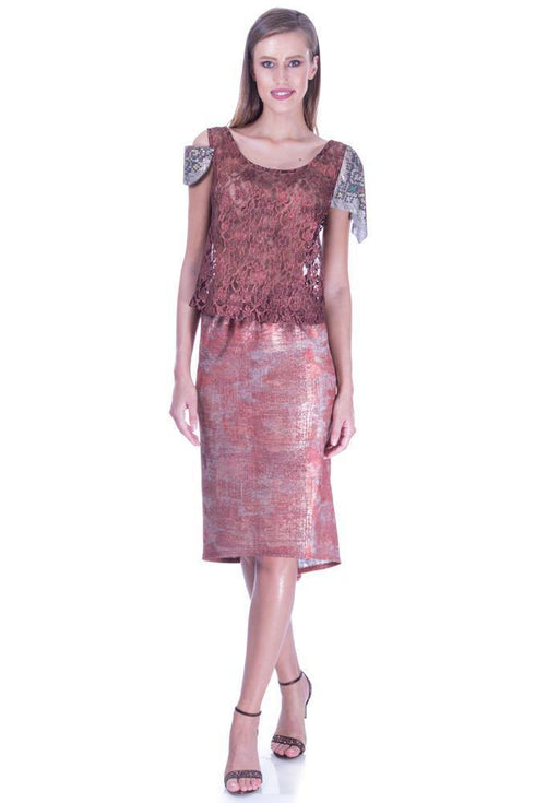 Fusta tricot pictat manual Liza Panait Liza Panait Online Boutique