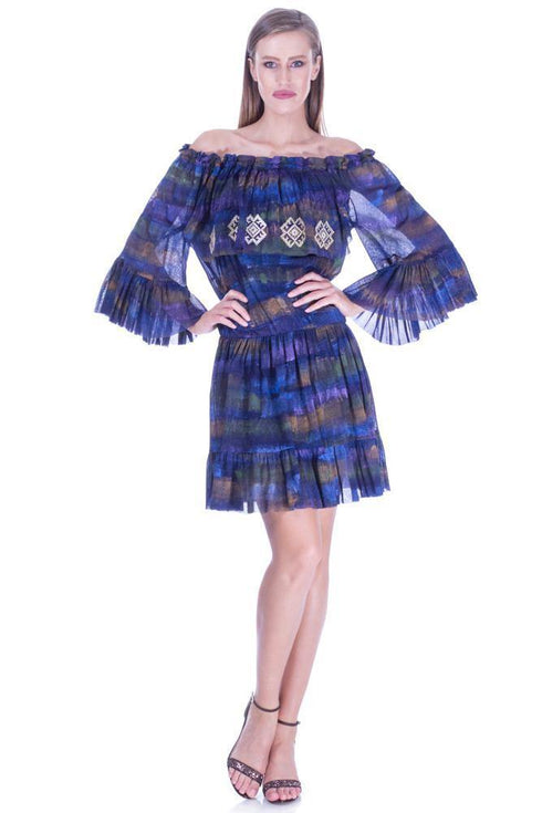 Rochie tul pictata manual Liza Panait Liza Panait Online Boutique