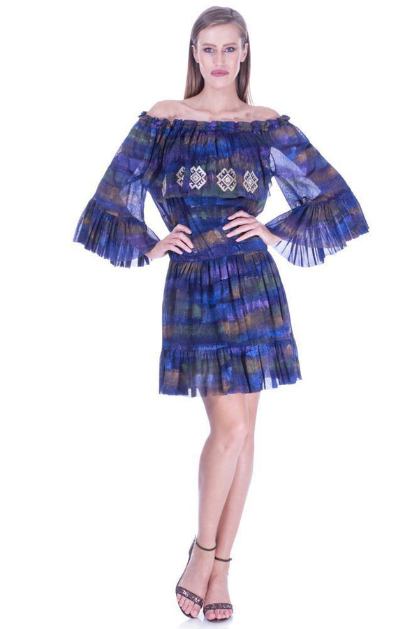 Rochie tul pictata manual Liza Panait Liza Panait Online Boutique