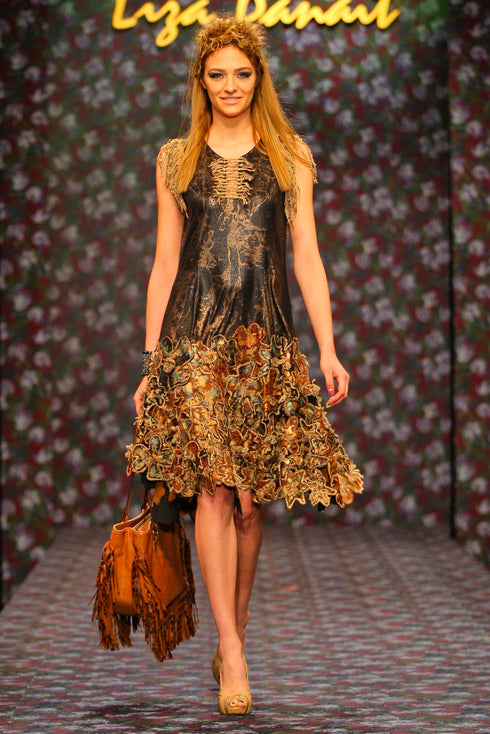 Rochie piele ecologica cu aplicatii MS-18