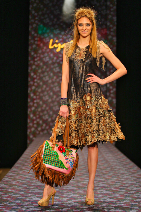 Rochie piele ecologica cu aplicatii MS-18