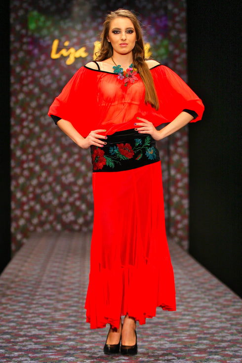 Rochie tul brodat G4709