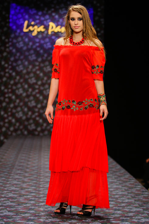 Rochie tull brodat V196