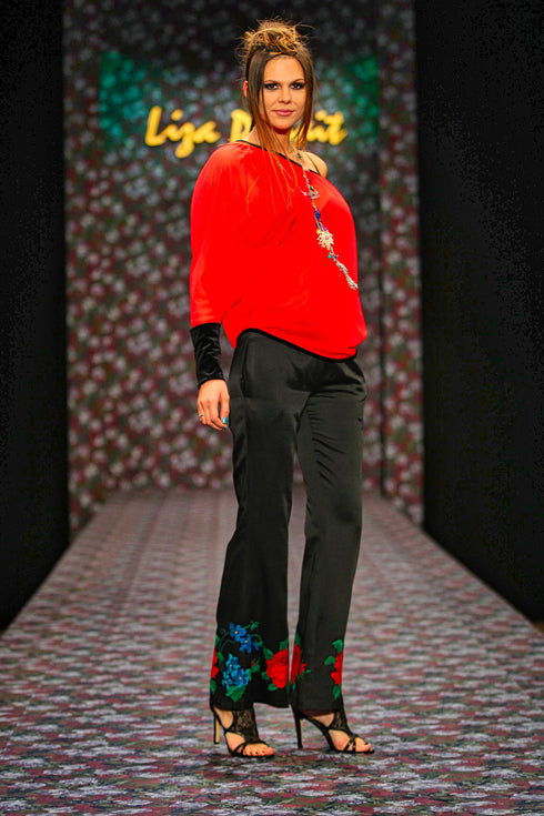 Pantalon denim brodatG4728