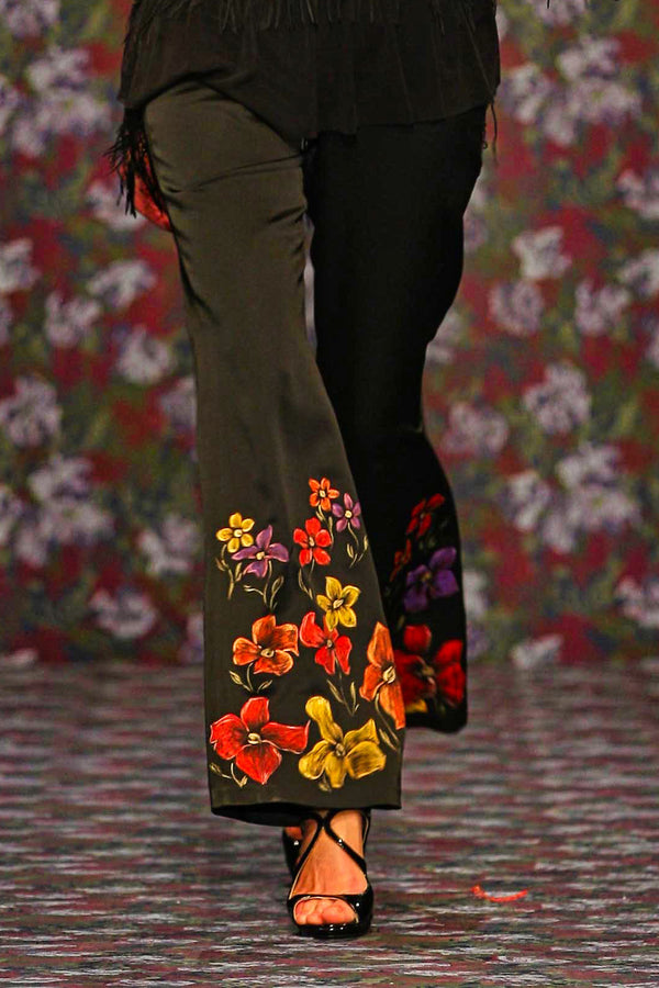 Pantalon denim pictat manual V194