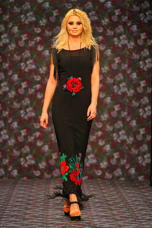 Rochie tull brodat V174