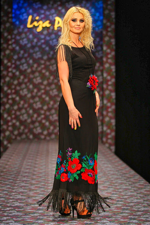 Rochie tull brodat V174