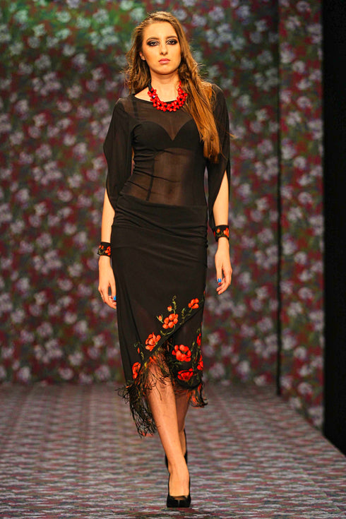 Rochie tull pictat manual V187