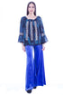 Bluza tul albastru cu broderie Liza Panait Liza Panait Online Boutique