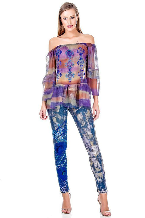 Bluza tul pictat Liza Panait Liza Panait Online Boutique