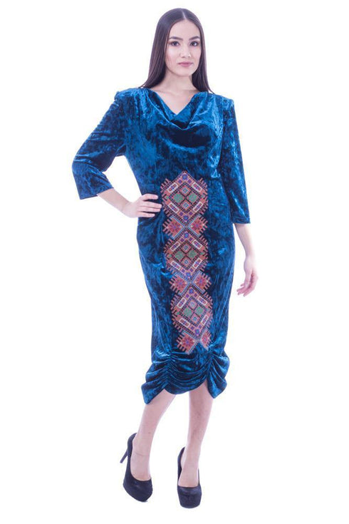 Rochie de catifea cu broderie Liza Panait Liza Panait Online Boutique