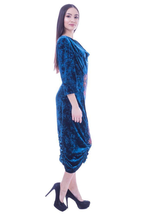 Rochie de catifea cu broderie Liza Panait Liza Panait Online Boutique