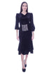 Rochie catifea neagra cu broderie Liza Panait Liza Panait Online Boutique