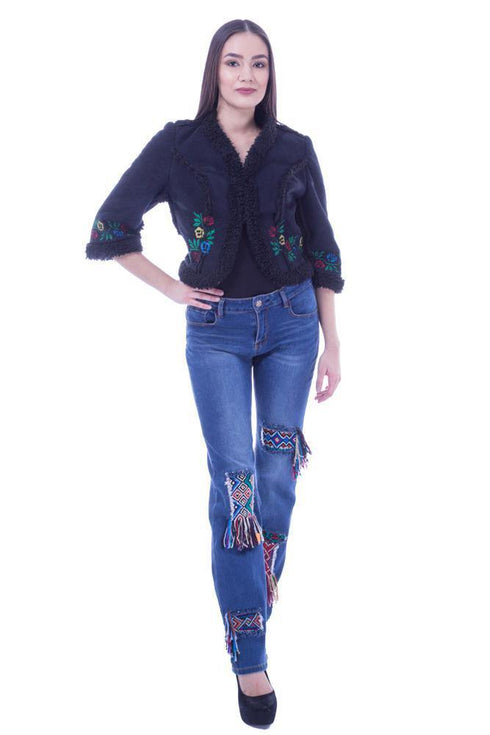 Cojoc negru din piele ecologica Liza Panait Liza Panait Online Boutique