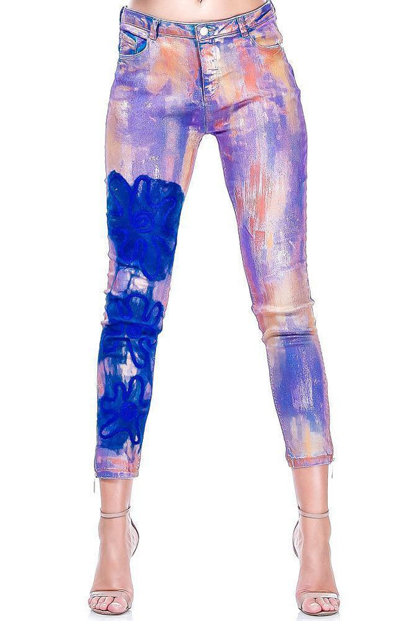 Pantaloni denim impaslit  Liza Panait Liza Panait Online Boutique