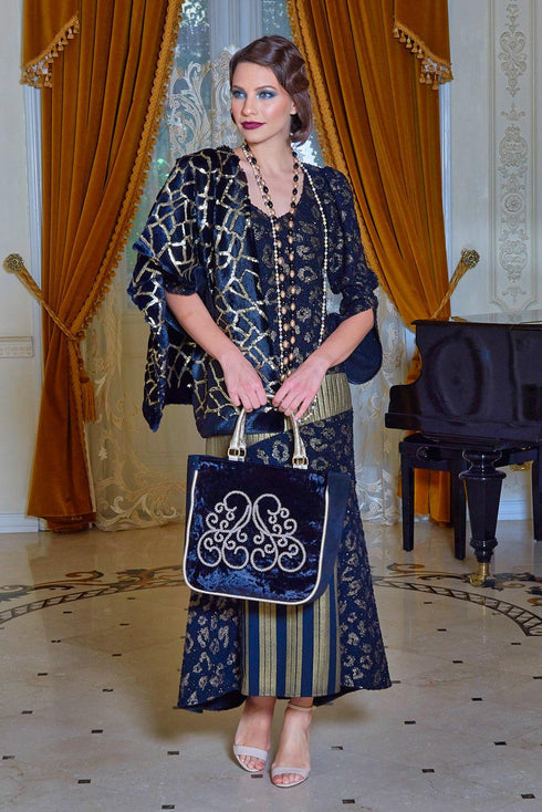 Rochie tricot negru cu aramiu Liza Panait Liza Panait Online Boutique