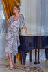 Rochie voal bej imprimat Liza Panait Liza Panait Online Boutique