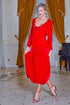 Rochie catifea rosie brodata Liza Panait Liza Panait Online Boutique