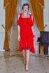 Rochie catifea rosie brodata Liza Panait Liza Panait Online Boutique