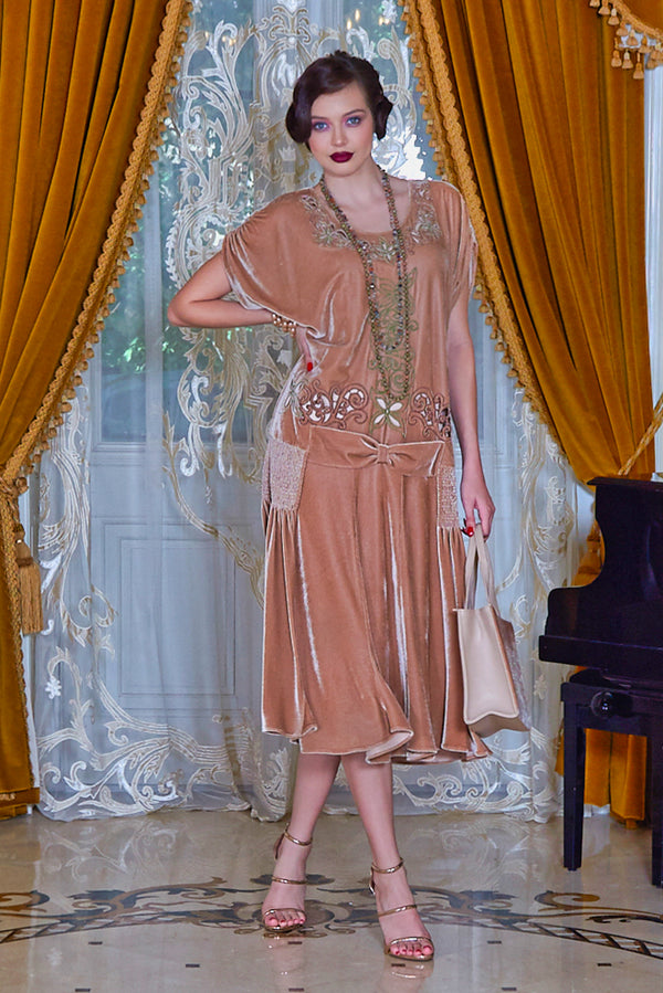 Rochie catifea cu broderie Liza Panait Liza Panait Online Boutique