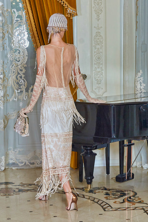 Rochie tull cu franjuri de paiete Liza Panait Liza Panait Online Boutique