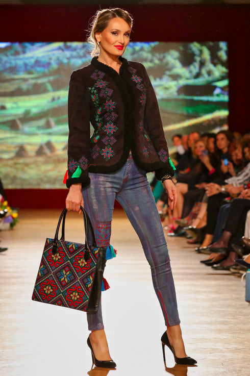 Jacheta stofa cu broderie freeshipping - Liza Panait Online Boutique