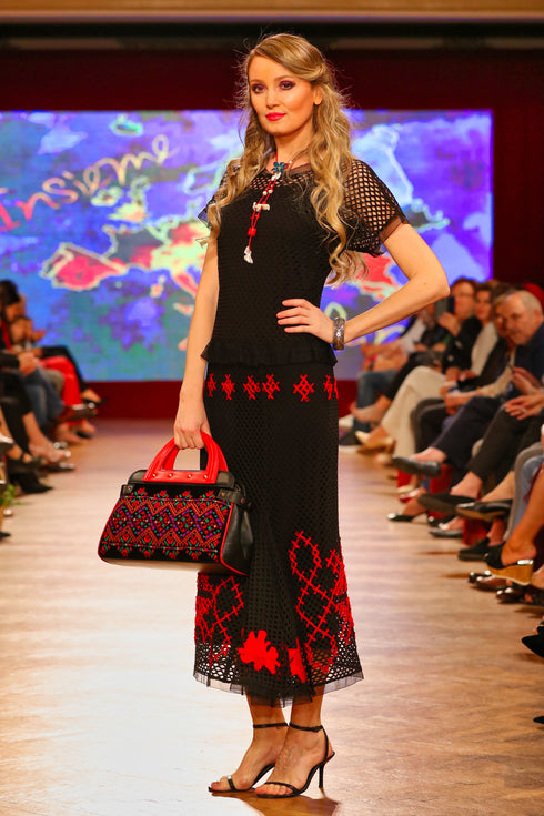 Rochie plasa cu broderie I-17