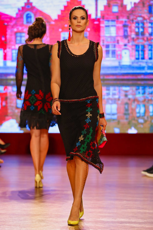 Rochie plasa cu broderie I-150b