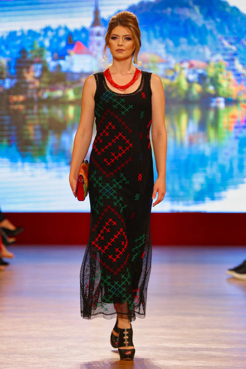 Rochie plasa cu broderie I-85