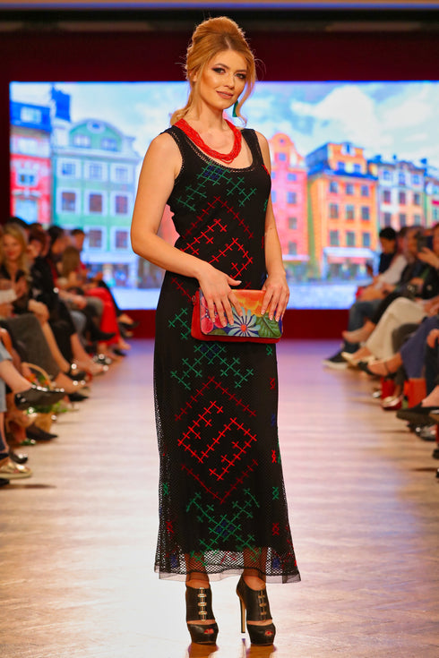 Rochie plasa cu broderie I-85