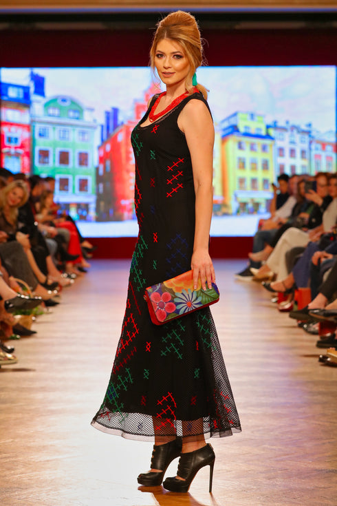 Rochie plasa cu broderie I-85