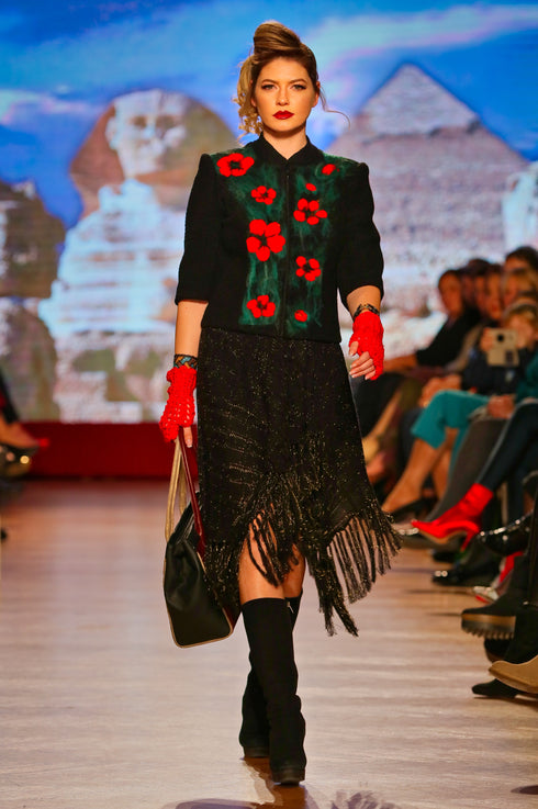 Jacheta neagra de lana M-9