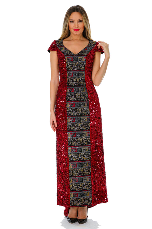 Rochie din catifea paietata M-66