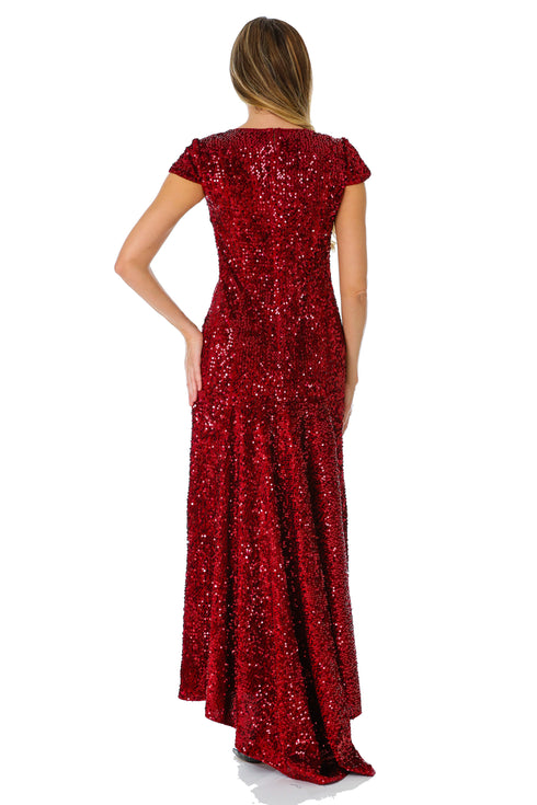 Rochie din catifea paietata M-66