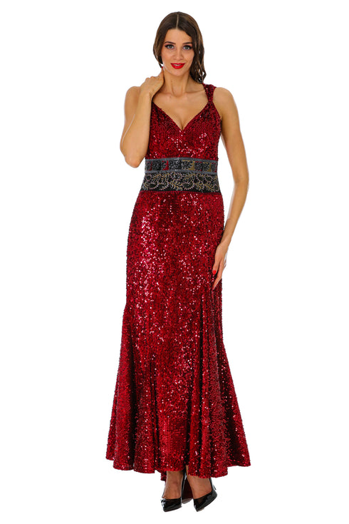 Rochie din catifea paietata M-67