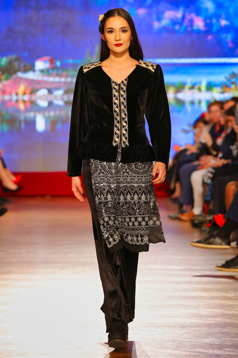 Sacou catifea neagra P-53