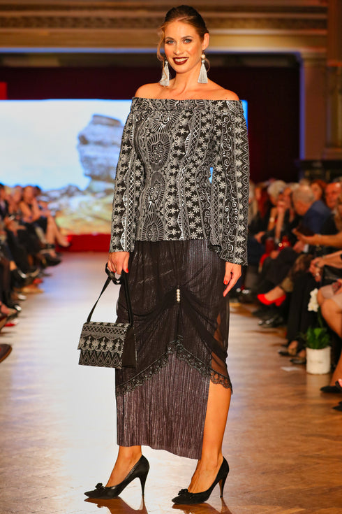 Bluza tul cu broderie P-68