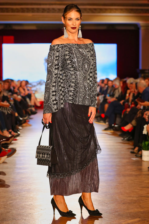 Bluza tul cu broderie P-68