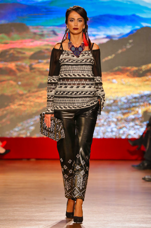 Bluza tul cu broderie P-58