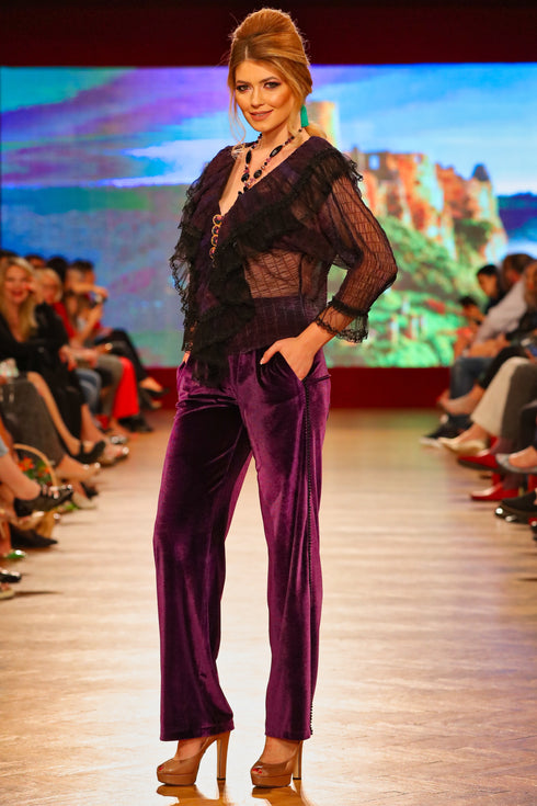 Bluza voal cu dantela I-64