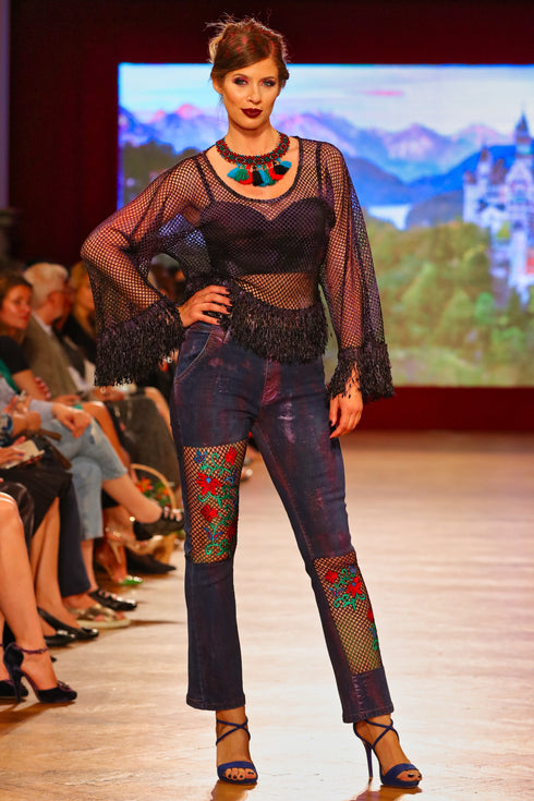 Bluza plasa cu franjuri I-56