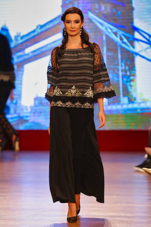 Pantalon vascoza neagra I-101