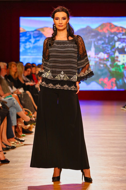 Pantalon vascoza neagra I-101