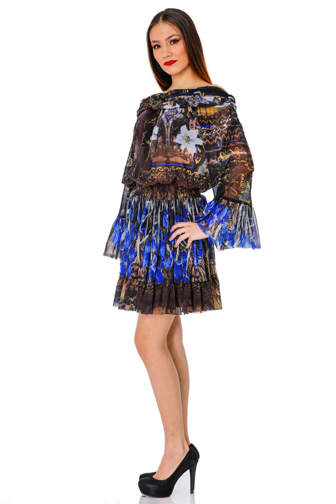 Rochie tull imprimat T-35