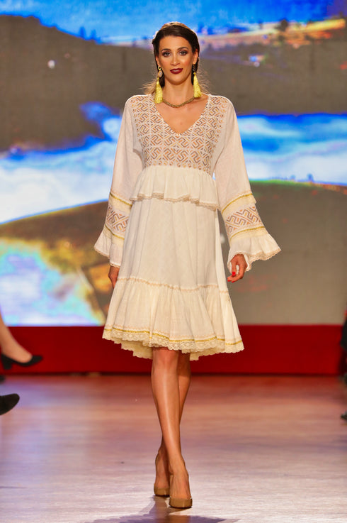 Rochie bumbac cu broderie freeshipping - Liza Panait Online Boutique