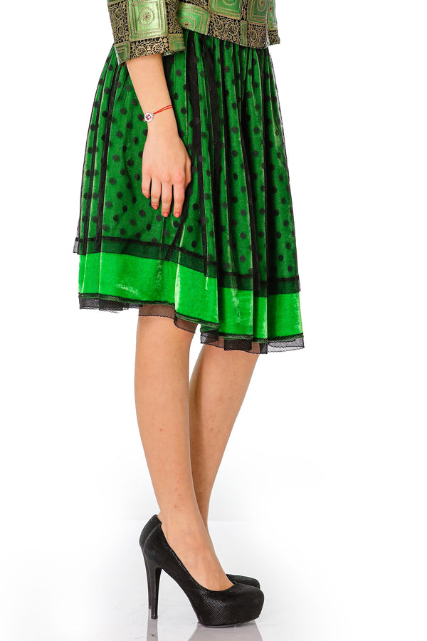 Fusta catifea cu tull T-41